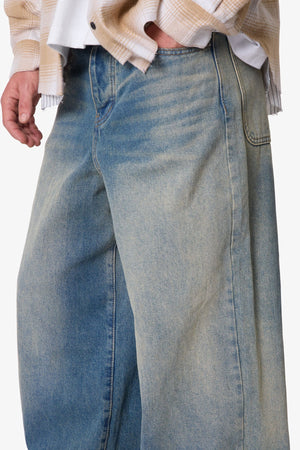Baggy Washed Rave Denim - Medium Blue
