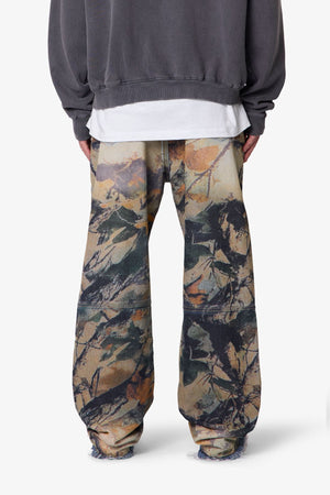 Camo Printed Ultra Baggy Denim - Oak Camo