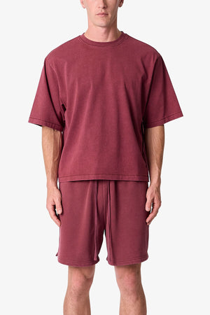 Cropped Tee - Washed Maroon