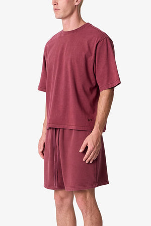 Cropped Tee - Washed Maroon