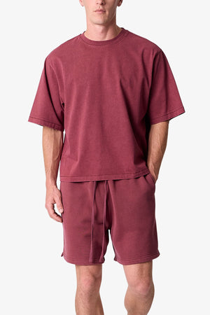 Cropped Tee - Washed Maroon