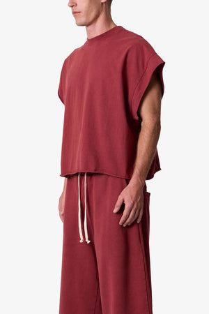 Cut Off Tee - Maroon