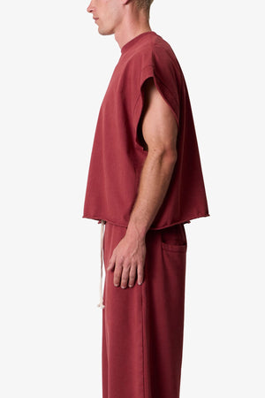 Cut Off Tee - Maroon