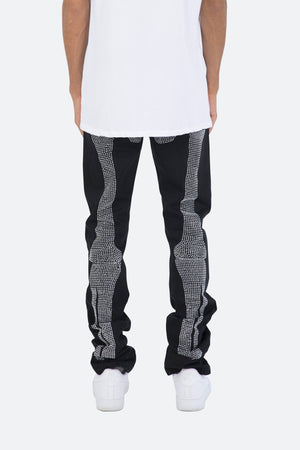 D249 Skeleton Straight Denim - Black/White