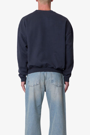 Heavy Basic Crewneck Sweater - Washed Black