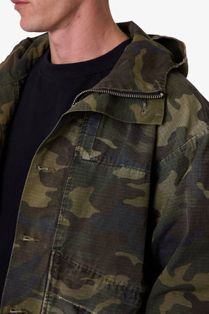 Hooded Sprayed Ripstop Jacket - Camo