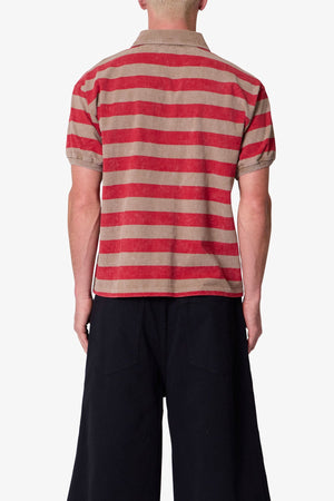 Mini Stripe S/S Rugby Shirt - Brown