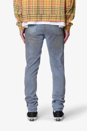 Oil Ruched Skinny Denim - Blue