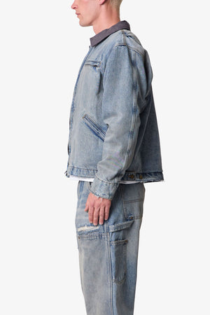 Quilted Lined Work Jacket - Vintage Blue