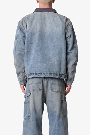 Quilted Lined Work Jacket - Vintage Blue