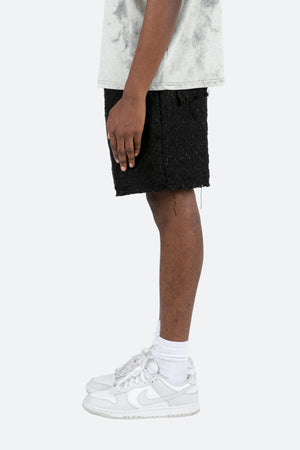 Raw Edge Shorts - Black
