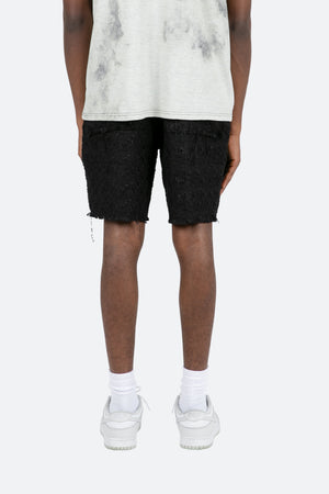 Raw Edge Shorts - Black