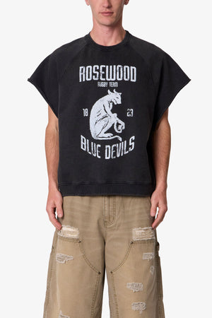 Rosewood Cut Off Tee - Washed Black