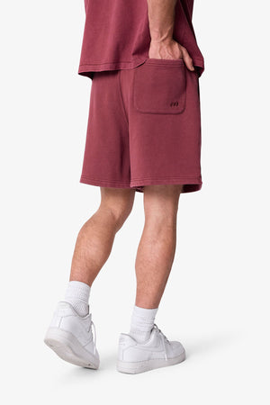 Short Sweatshorts - Washed Maroon