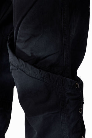 Side Snap Kick Flare Pants - Black