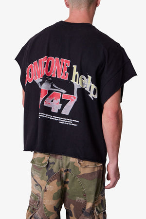 Snake Cutoff Tee - Vintage Black