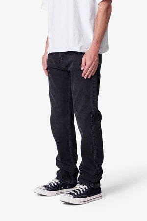 Straight Denim - Stone Wash Black