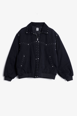 Studded Work Jacket - Washed Black