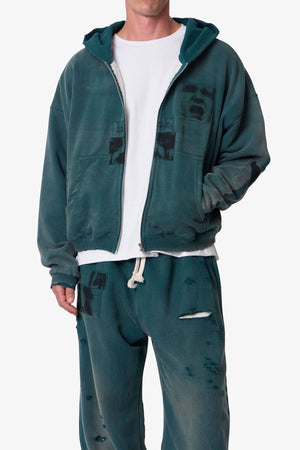 Thermal Lined Terror Zip Up Hoodie - Green