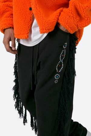 Trail Frayed Sweatpants - Black