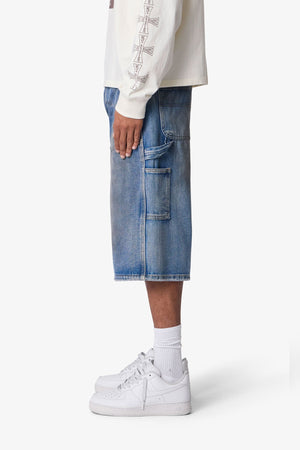 Ultra Baggy Carpenter Shorts - Washed Blue