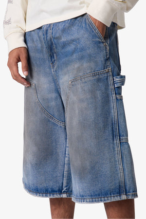Ultra Baggy Carpenter Shorts - Washed Blue