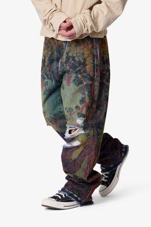 Ultra Baggy Leopard Denim - Multi