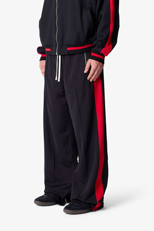 Ultra Baggy Track Pants - Black/Red