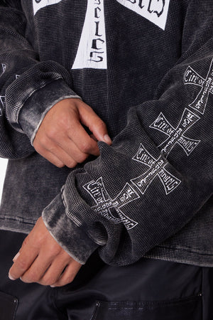 Washed LA Thermal Shirt - Washed Black