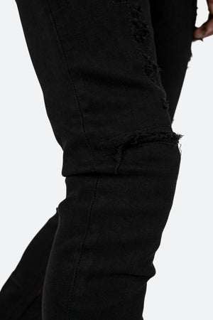 X412 Lava Skinny Denim - Black/Red