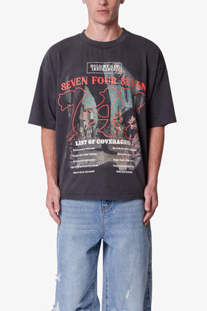 747 Printed Tee - Washed Black