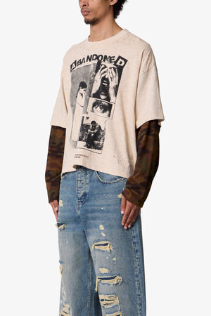 Abandoned Layered L/S Tee - Off White/Camo
