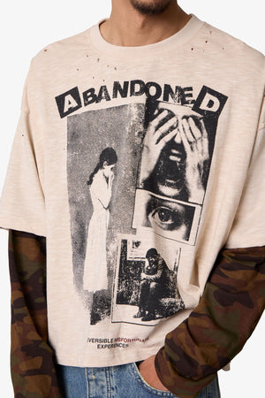 Abandoned Layered L/S Tee - Off White/Camo