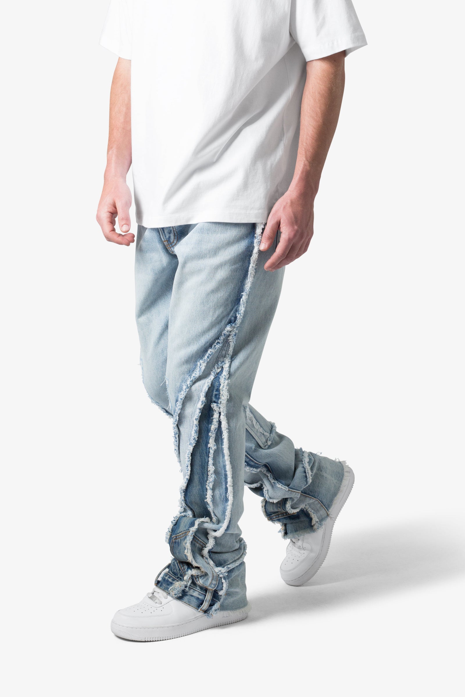 B373 Patch Flare Denim - Light Blue