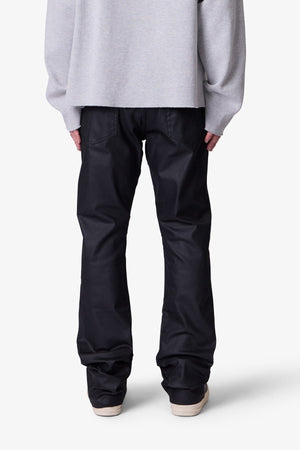 B447 Waxed Flare Denim - Black