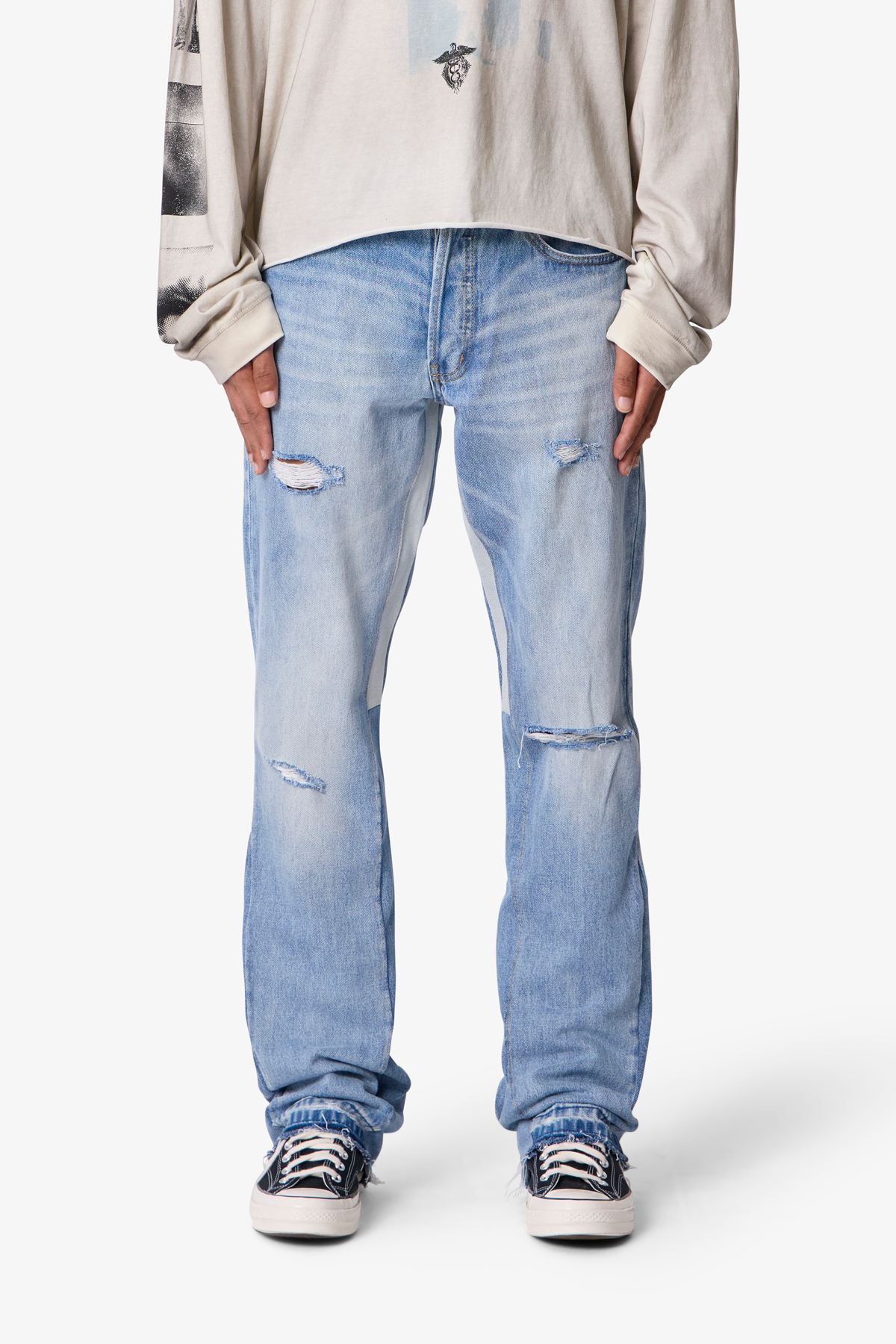 B484 Flare Denim - Light Blue