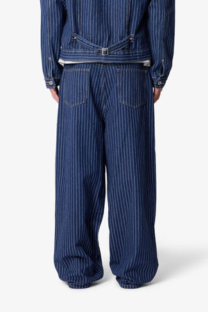 Baggy Pin Striped Denim - Rinsed Indigo