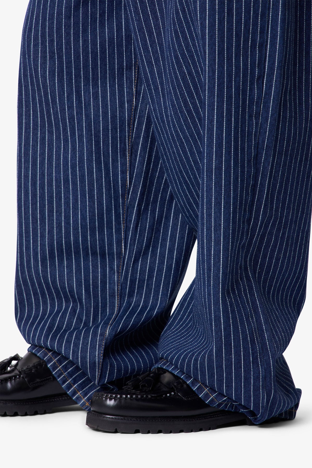 Baggy Pin Striped Denim - Rinsed Indigo