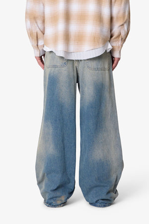 Baggy Washed Rave Denim - Medium Blue