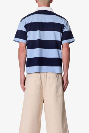 Big Stripe S/S Rugby Shirt - Blue