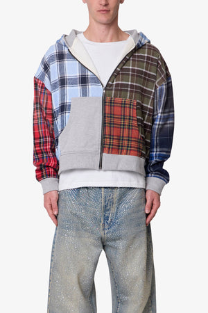 Blocked Flannel Hoodie - Multi