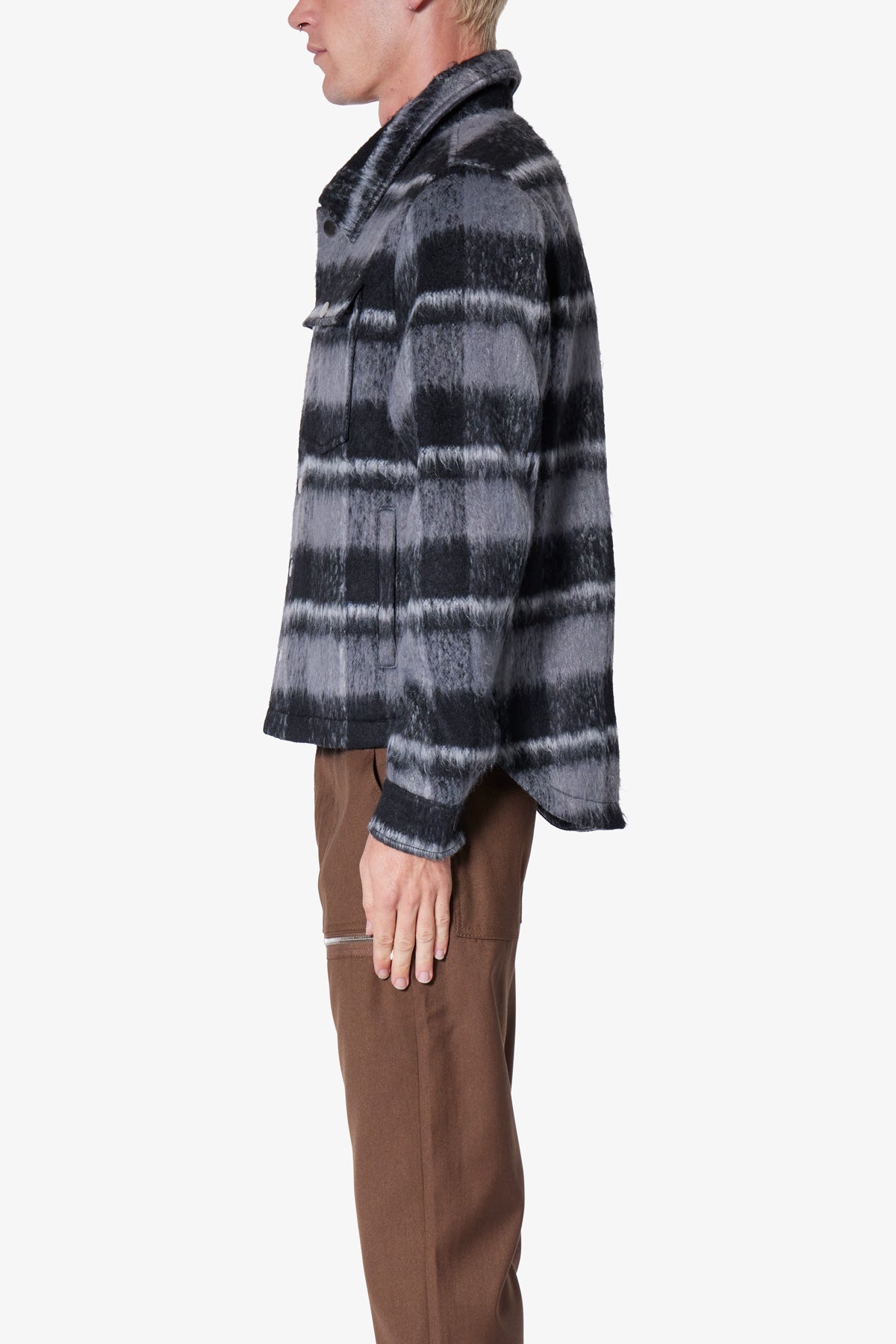 Brushed Flannel Jacket - Black/Grey