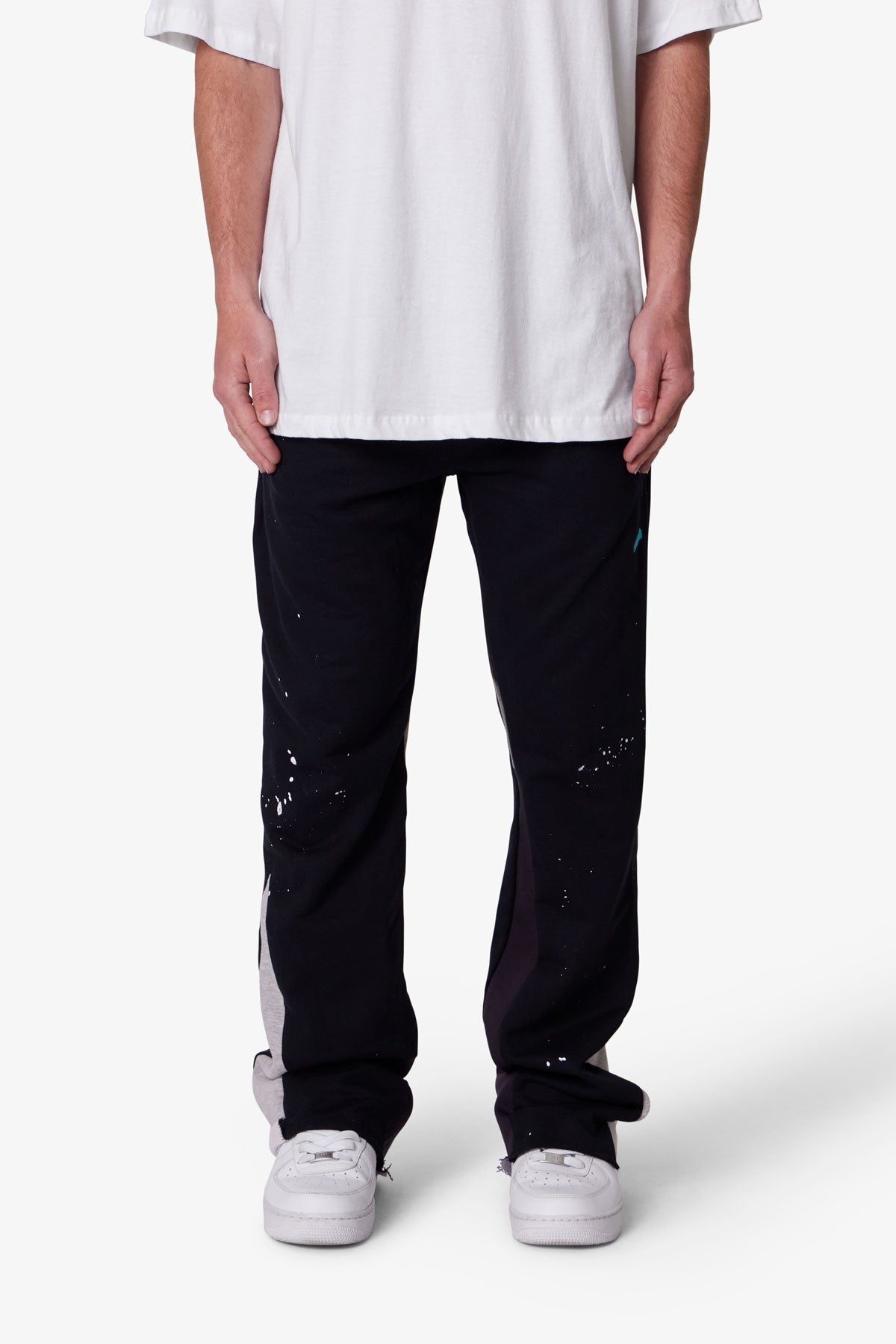 Contrast Bootcut Sweatpants - Black