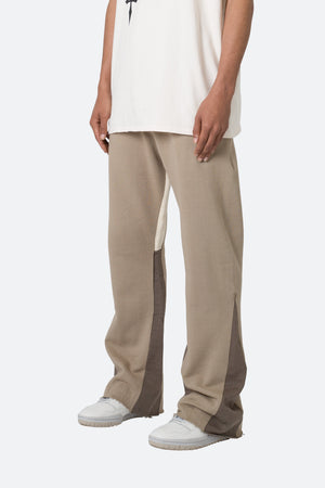Contrast Bootcut Sweatpants - Earth