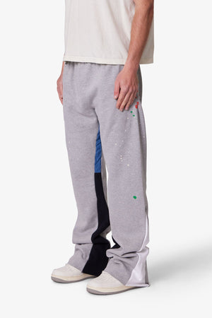 Contrast Bootcut Sweatpants - Grey