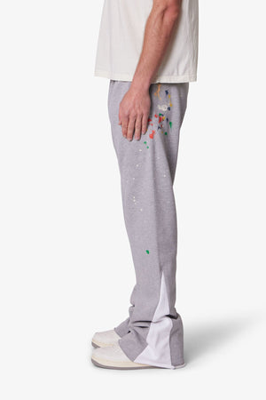 Contrast Bootcut Sweatpants - Grey