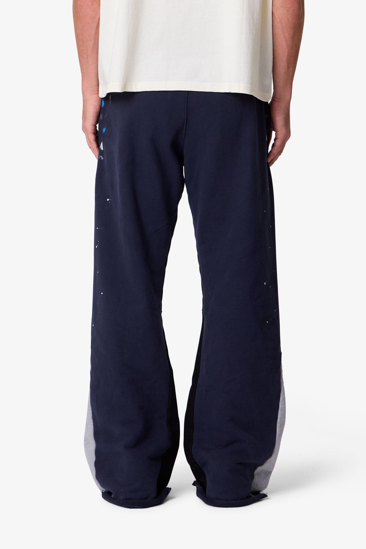 Contrast Kick Flare Sweatpants - Navy