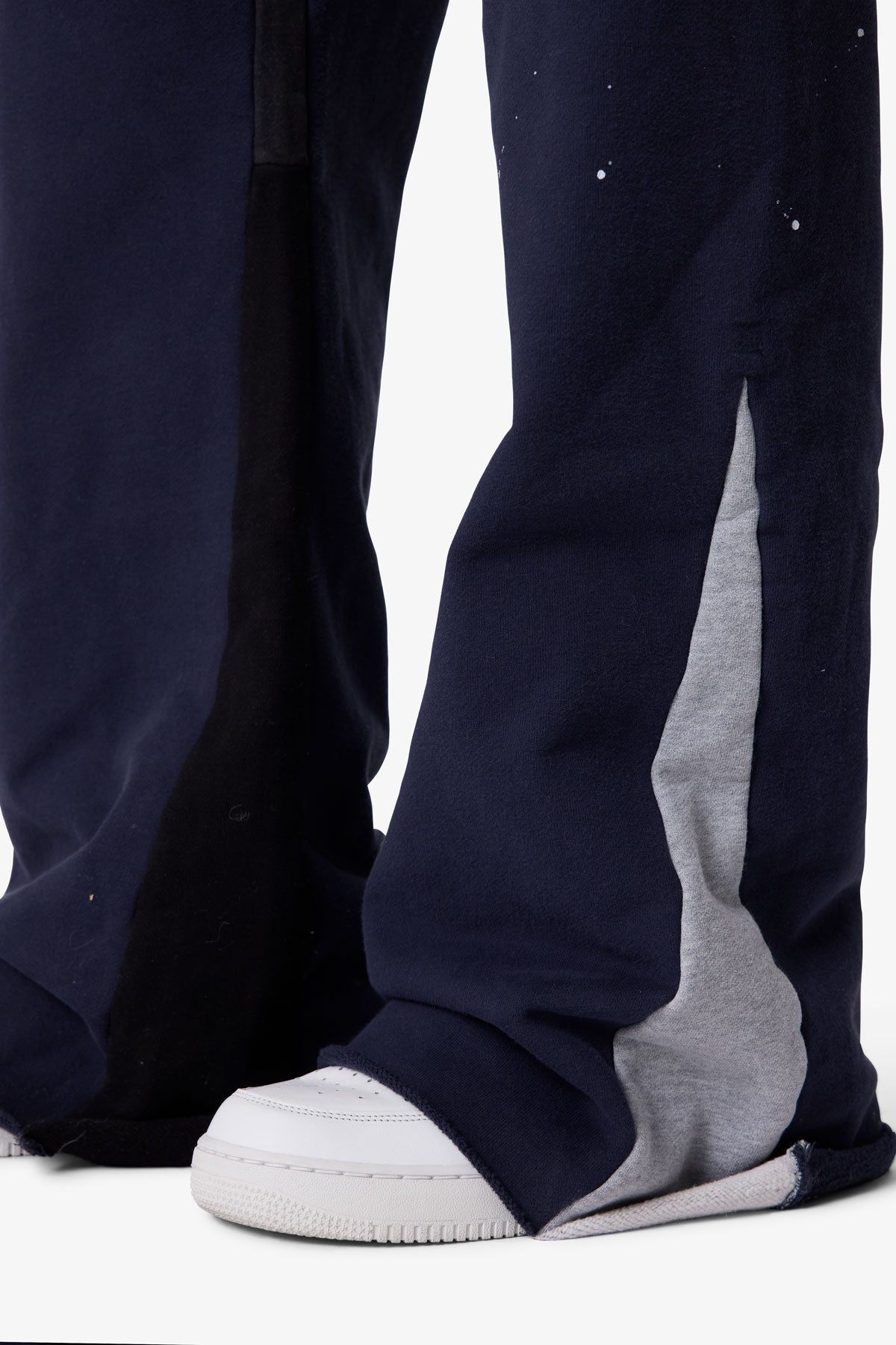 Contrast Kick Flare Sweatpants - Navy