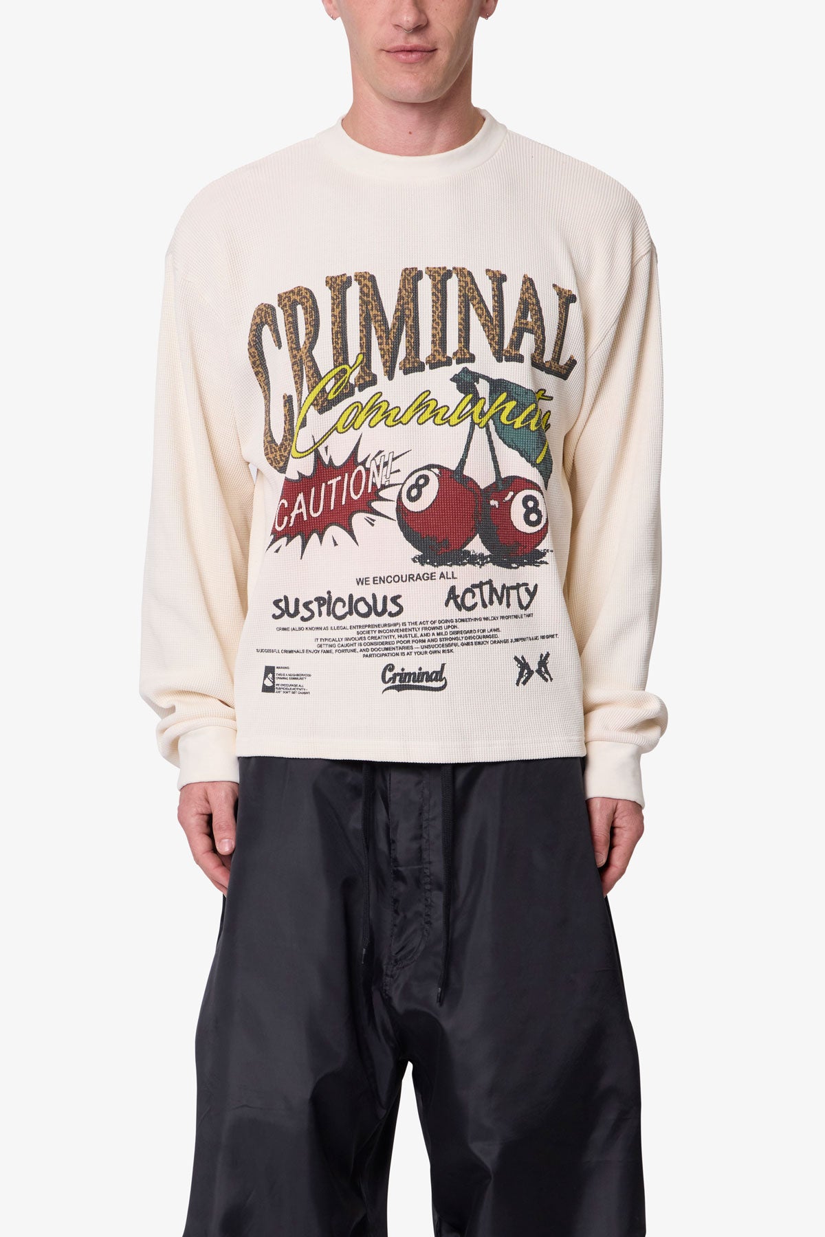 Criminal L/S Thermal Shirt - White