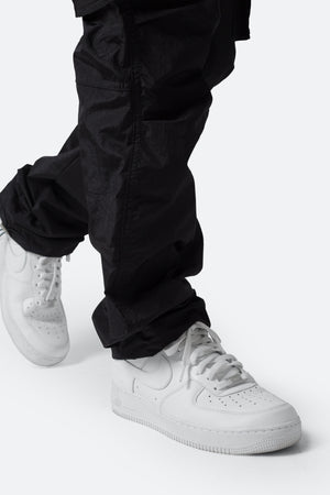 Crinkle Cargo Pants - Black